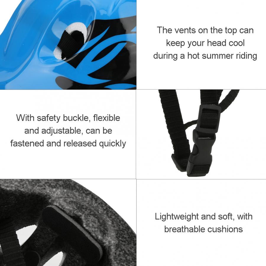 Children Cycling Helmet Foam Breathable Bike Safety Helmet with Adjustable Hook&Loop Fastener Bike Protection Equipment