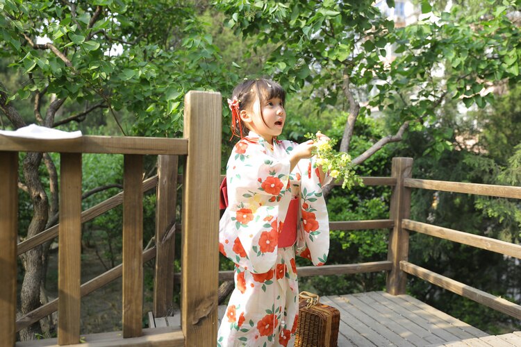 girls printed japanese kimono robe child warrior costumes traditional swordmen yukata kid performance set costume