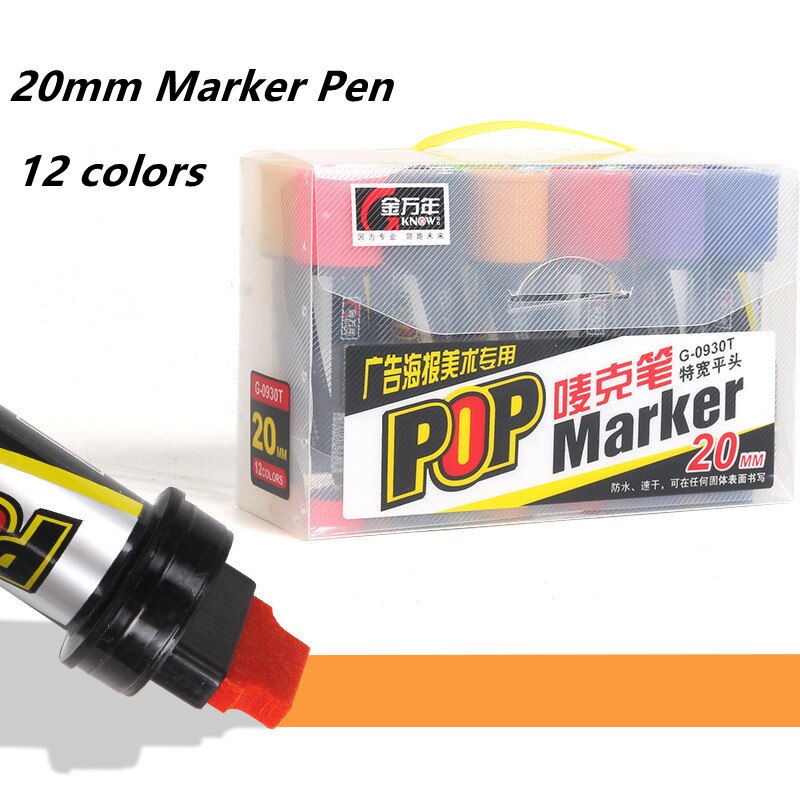 Climemo 12mm Whiteboard Paint Marker Rotuladores Markers Pen Permanent Waterproof Art Supplies DIY Comic Sketching Markers