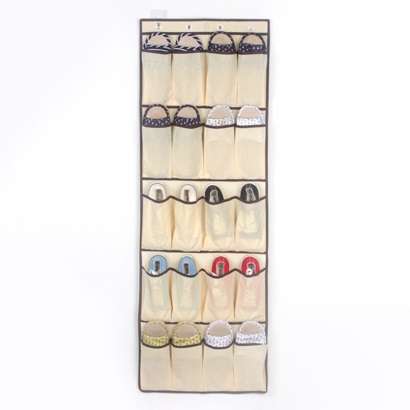 Schoenenrek hanger deur hangende schoenenhanger non-woven stof schoenenrek 20 roosters rek schoenenrek transparante schoenenopslag