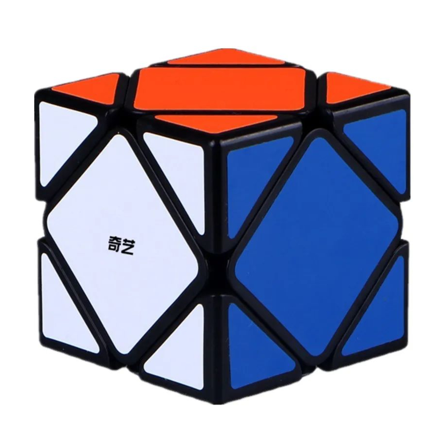QIYI-Cubo mágico de velocidad 3x3x3 4x4x4 5x5x5, rompecabezas, pegatinas negras, Cubo mágico, Educación, aprendizaje, Cubo mágico, juguetes para niños: Naranja