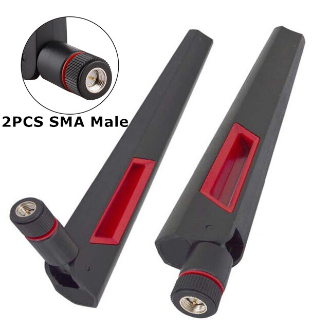 12dbi WIFI Antenna 2.4Ghz 5Ghz 5.8Ghz RP SMA Male Universal Antena Wifi For ASUS Amplifier WLAN Router signal Booster Antenne: 2xSMA male