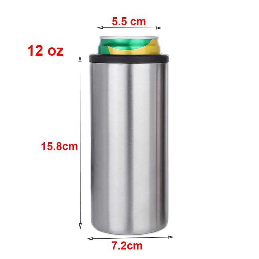 Upors 12Oz Bier Koeler 304 Rvs Bier Fles Kan Houder Dubbele Wand Vacuüm Geïsoleerde Party Slim Bier Kouder keeper: 12oz Slim