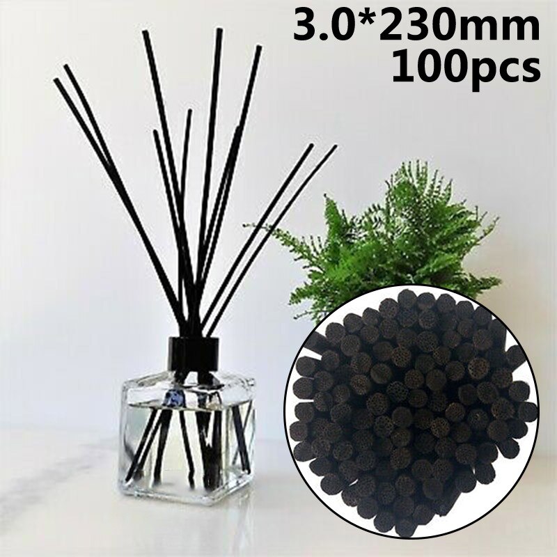 100Stck Schwarz Diffusor Aromatischen Rattan Schilf Ersetzen Duft Diffusor Öl W/Stäbchen Aroma Stöcke Für Heimat Dekoration