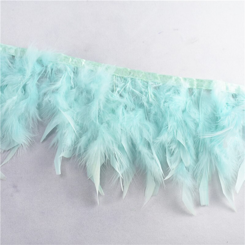 10Meter Mintgroen Mooie Turkije Veren Lint Fringe 4-6Inch Marabou Veren Trimmen Rok Jurk Versieringen party