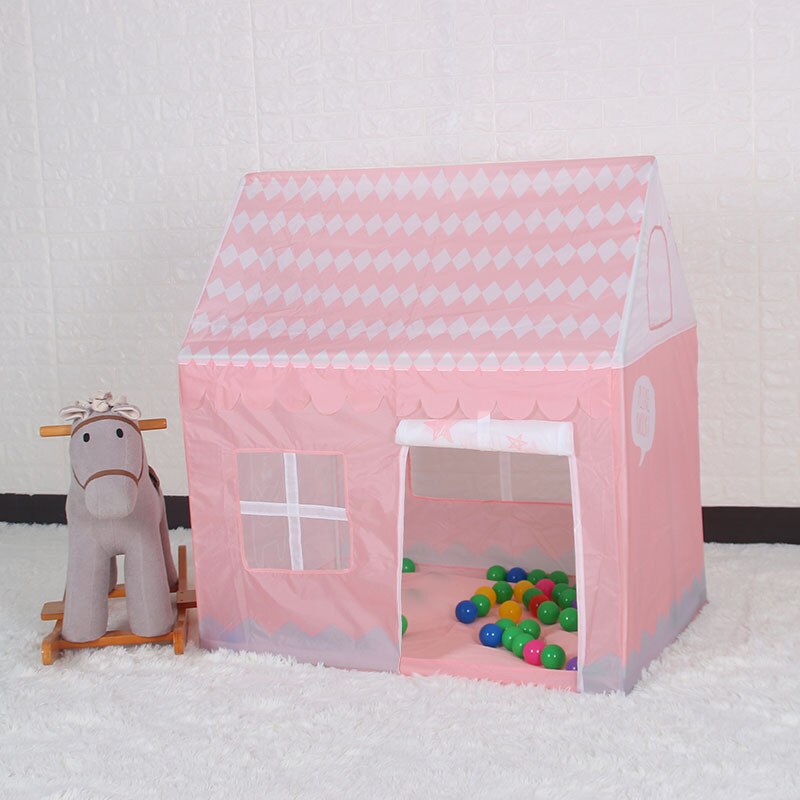 Legetelt legetøj bærbar sammenfoldelig kuglepool indendørs udendørs simulering hus lyserødt teltlegetøj til børn børn pige