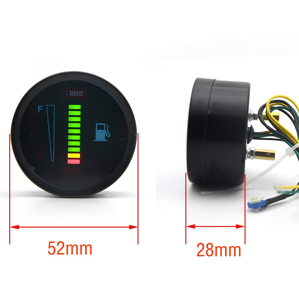 Depotuning 2 "52mm carro da motocicleta calibre de combustível led nível combustível moto medidor sensor 12v/24v liga alumínio estilo do carro