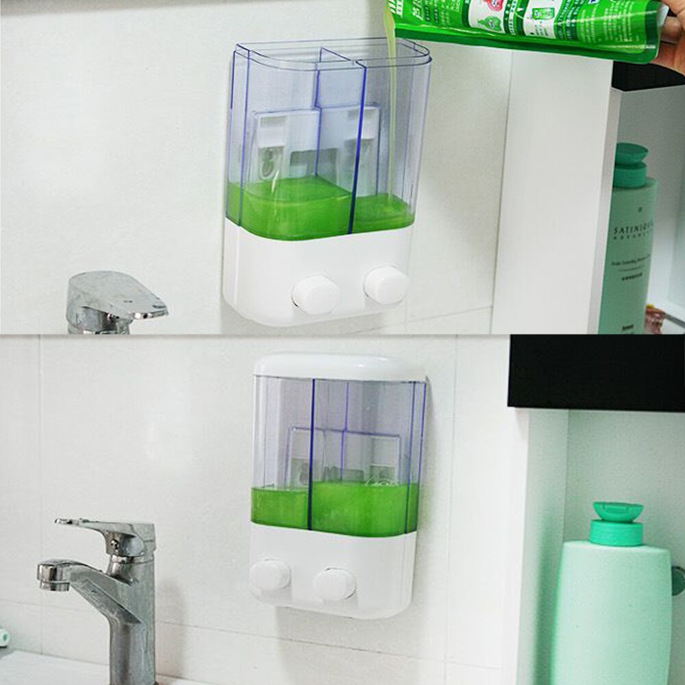 Dispensador de jabón de 500ml con ventosa para montar en la pared, dispensador de jabón de mano, recipiente para Gel de ducha, dispensador para baño, accesorios de cocina