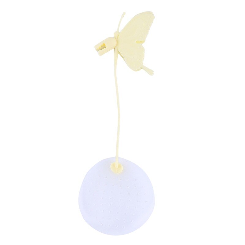 Tea Infuser Filter Strainer Butterfly Shaped Strainer Silicone Tea Bag Holder Reuseable Food Safe Filter Kitchen Accessories: Yellow