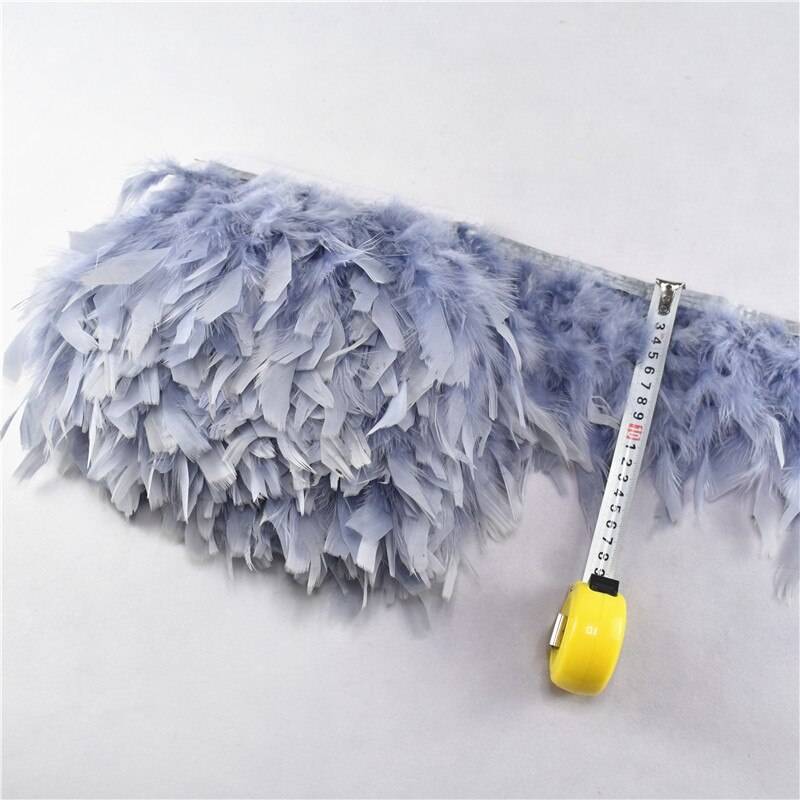 10Meter Mintgroen Mooie Turkije Veren Lint Fringe 4-6Inch Marabou Veren Trimmen Rok Jurk Versieringen party: Grey