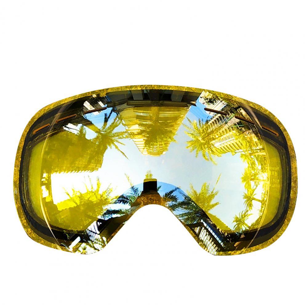 1Pc Great Snowboard Goggles Lenses Protective Double Brightening Flexible Eye Protective Snow Ski Goggles Lenses: YELLOW