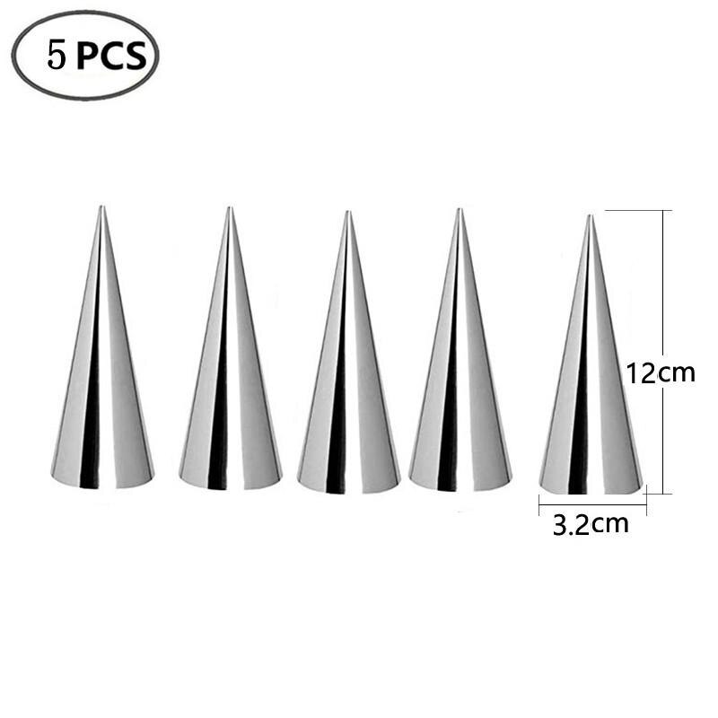 5/6/10pcs Conical Stainless Steel Mold Practical Croissant Mold Ice Cream Crispy Mold Cookie Cookie Tool Baking And Pastry Tool:  5pcs 9X2.4cm
