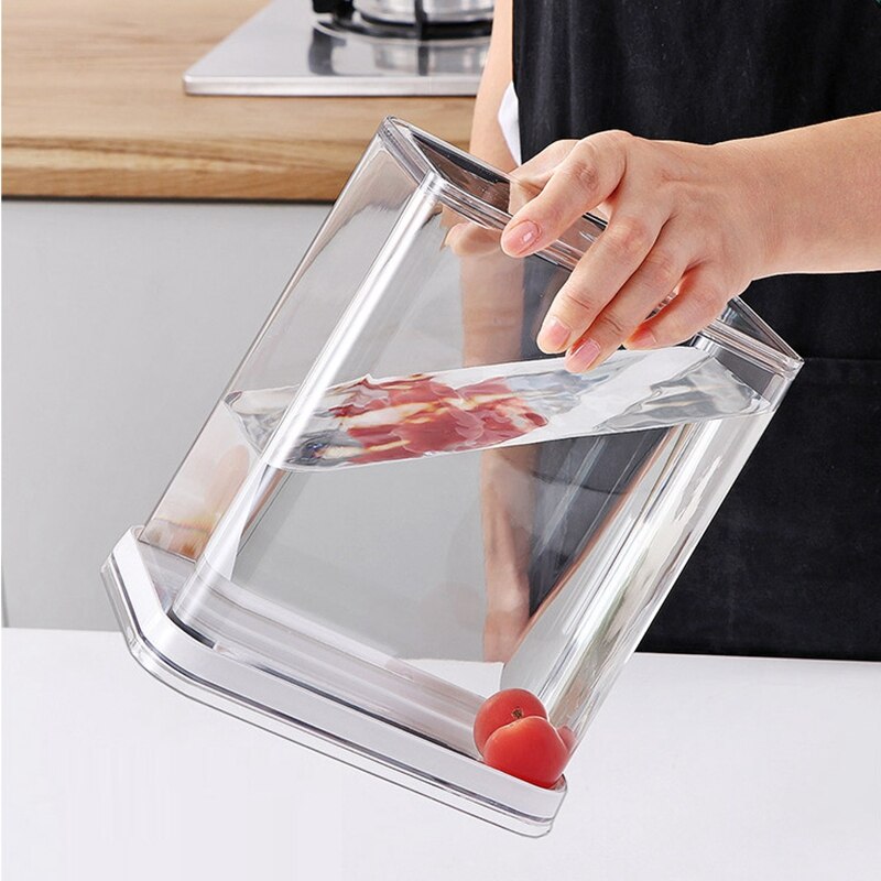 Wall-mounted Food Storage Cans Plastic Stacked Food Storage Container Box Refrigerator Sliding Sealed Jar Kitchen Supplies