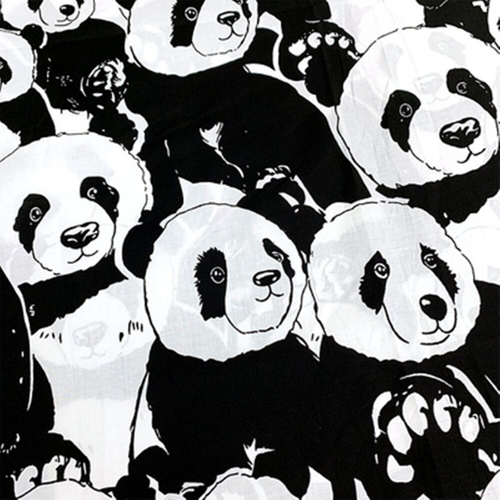 Tela de algodón de imitación de seda de 1 metro, prenda impresa de Panda chino, Patchwork, costura hecha a mano, ropa de verano para niños