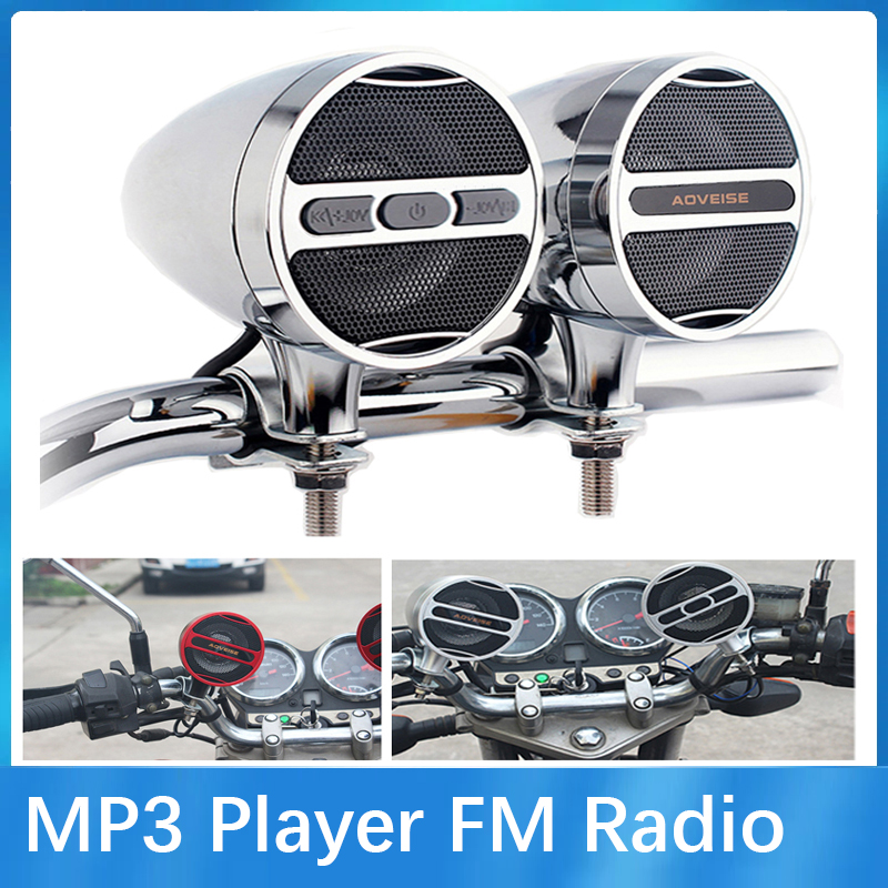 Mt473 waterproof motorcycle player amplifier stereo bluetooth compatible 12v music speakers  mp3 player fm radio speakers