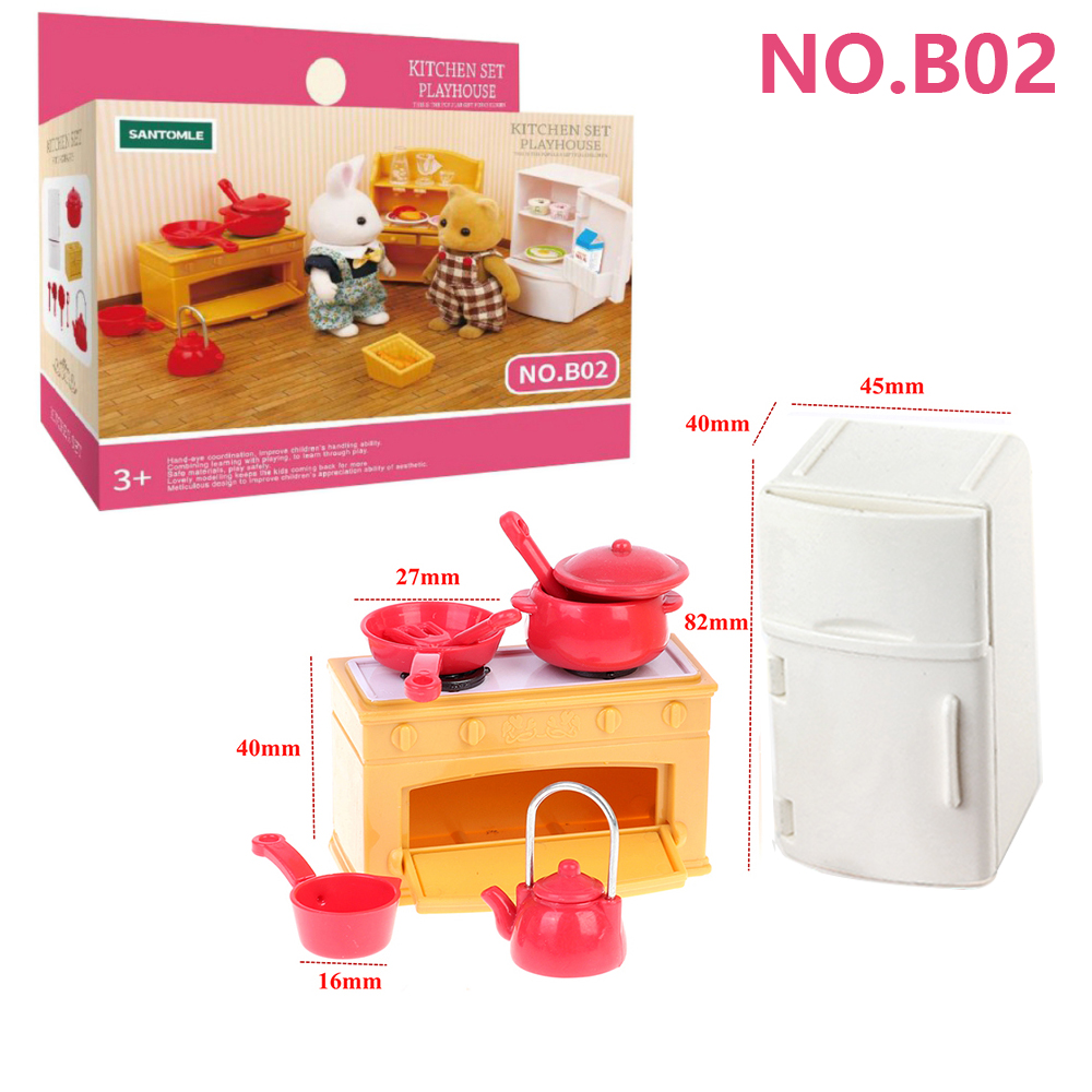 Bosdier Familie Poppenhuis Meubels 1/12 Miniatuur Speelgoed Meisje Poppen Accessoires Slaapkamer Badkamer Poppenhuis Kit Voor Poppen: WHITE