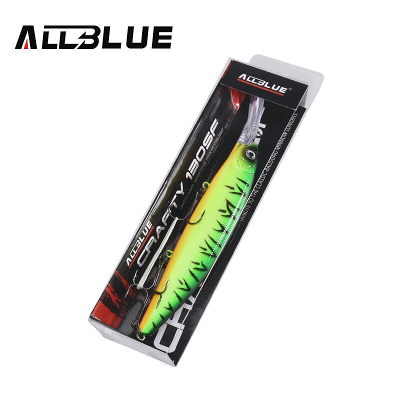 ALLBLUE CRAFTY 130SF Fishing Lure 130mm 27.5g Wobbler Slow Floating Minnow Longbill Plastic Bait Fishing Tackles Crankbait Plast