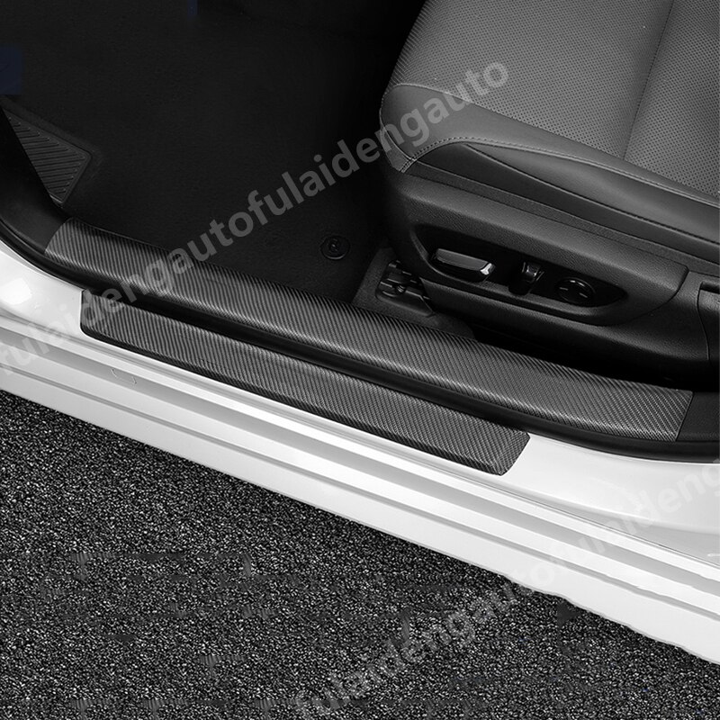 8pcs Carbon Fiber Leather Door Scuff Plate Door Sill Entry Guard Trim for Lexus RX350 RX450H Moulding Car Accessories