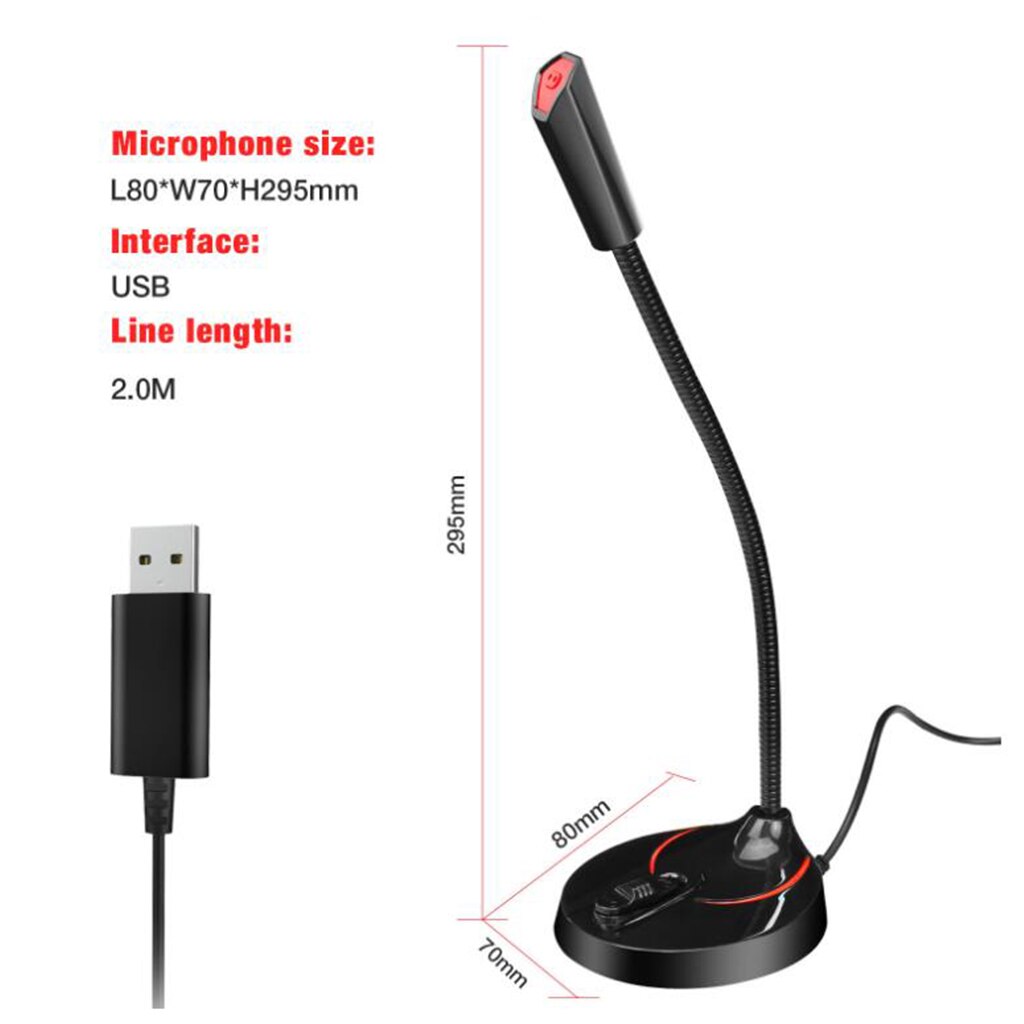 PC Microphone USB Computer Condenser Gaming Mic Plug & Play with Stand Holder Home Studio USB Computer Microphone Speakers