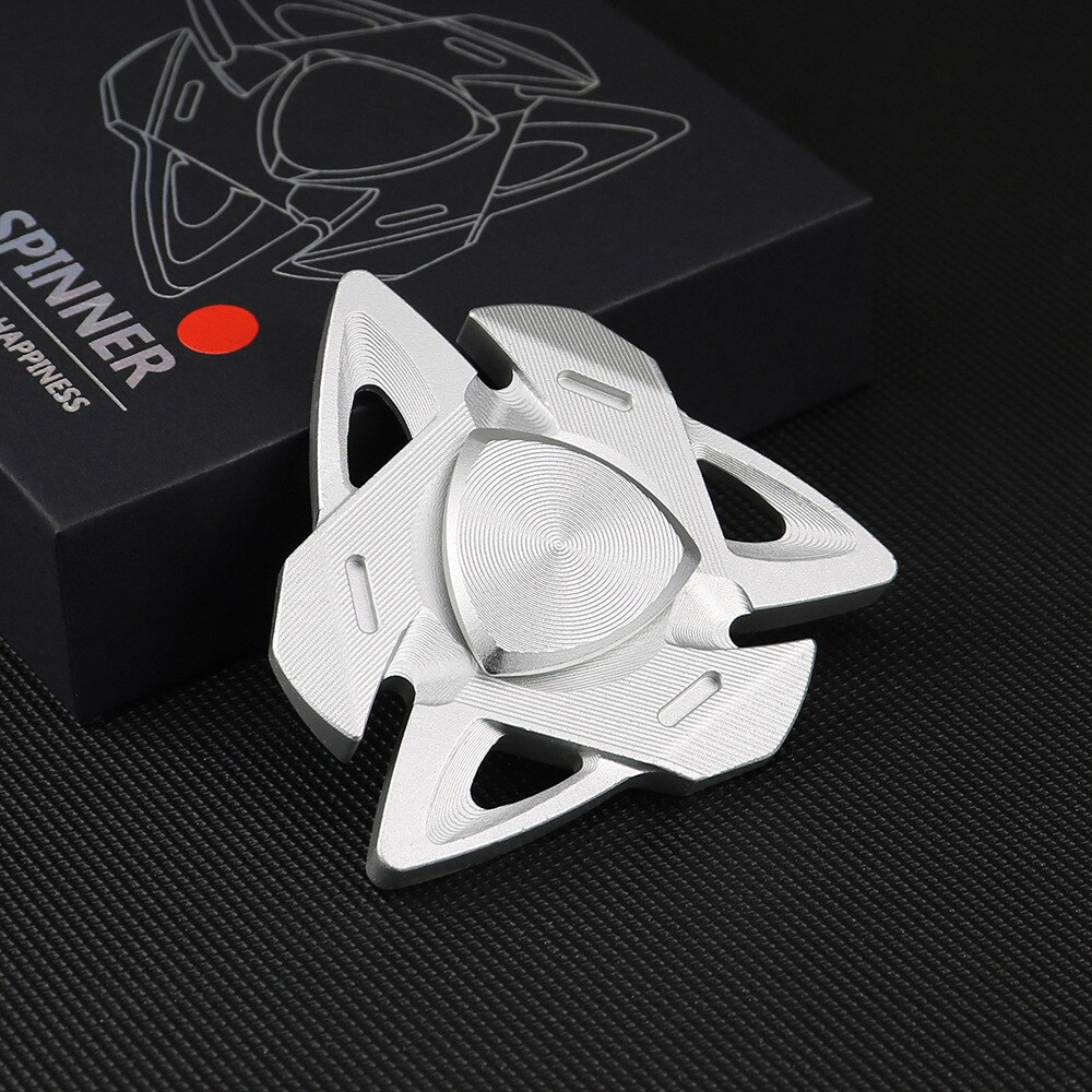 Aluminium Precisie Lagers Fidget Vinger Spinner Metalen Grote Witte Haai Stress Spinning Speelgoed Vingertop Gyro: Standard-Silver