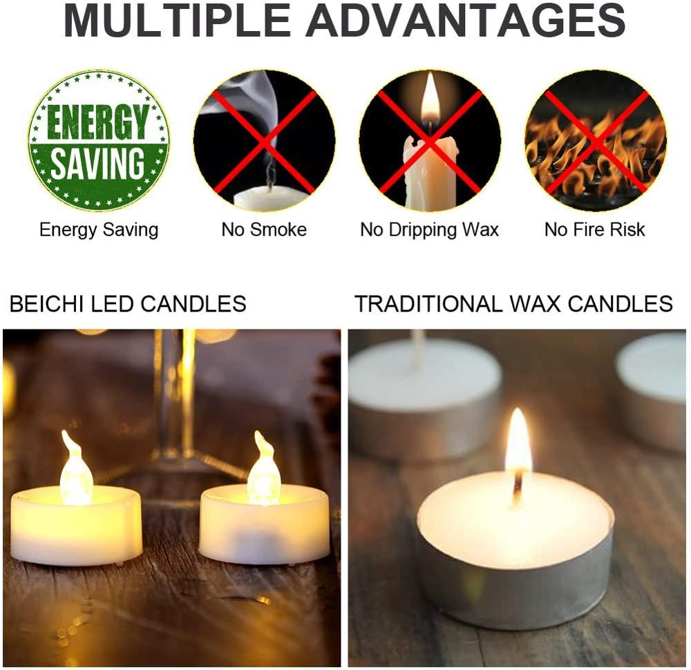 Flameless LED Candles Battery Operated Tea Lights Candles Long Lasting Tealight for Wedding Party Home Decoration