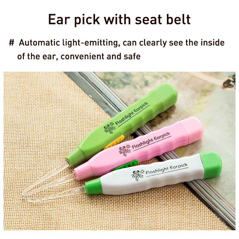 2Pcs/Set LED Lighted Ear Cleaner Ear Wax Removal Tool WITH 6 Stickers Ear Care Clean Ear-pick Cleaner Safe Pain-free Tools D3191
