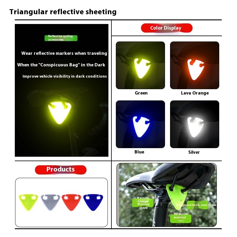 Bicycle Reflective Tail Light Night Riding Reflective Warning Sticker Safe Cycling Lamp MTB Raod Rear Light Bicycle Accessories