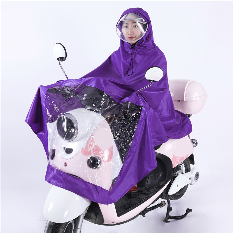 Chubasquero impermeable Universal con capucha, capa de lluvia, Poncho para movilidad, Scooters, motocicletas, bicicletas: Purple double brim