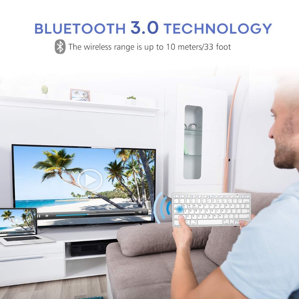 Multi-Lingual Universal Wireless Bluetooth Keyboard Ultra Slanke Draadloze Toetsenbord Compatibel Voor Ios Ipad Android Tabletten Windows