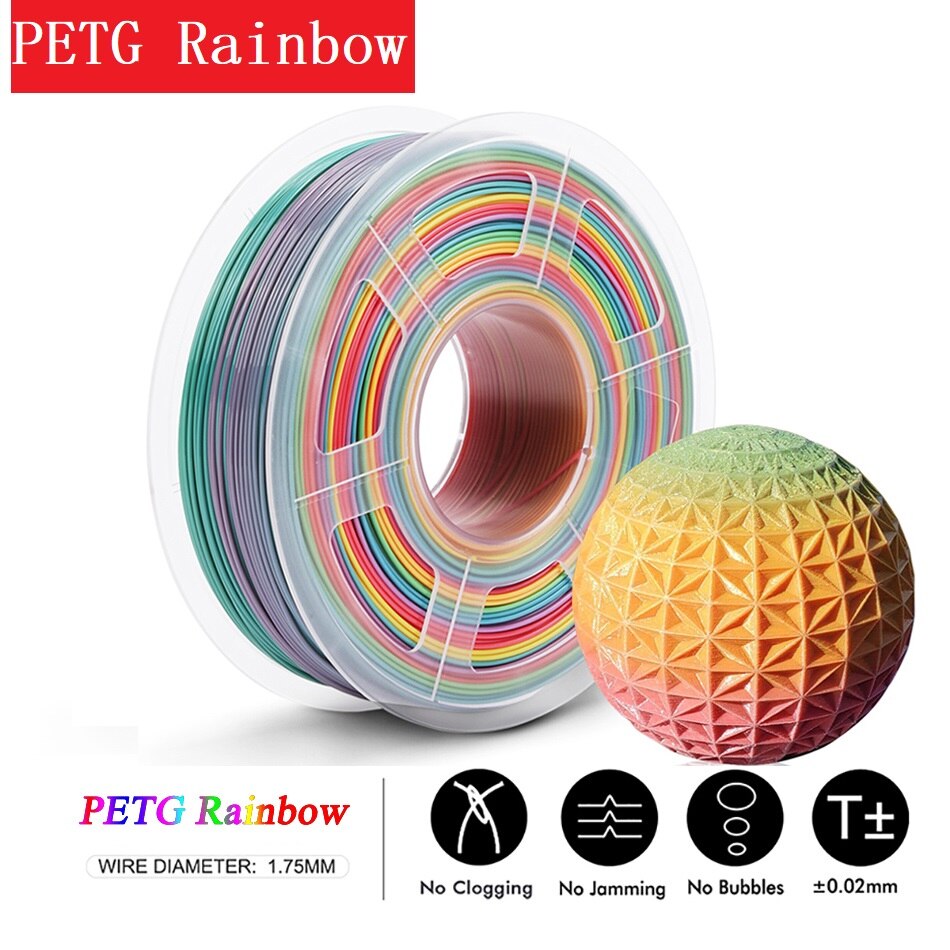 Sublimation PETG Filament 1kg Rainbow 1.75mm Plastic Resin 3d Printer Original Products Printing Material DIY