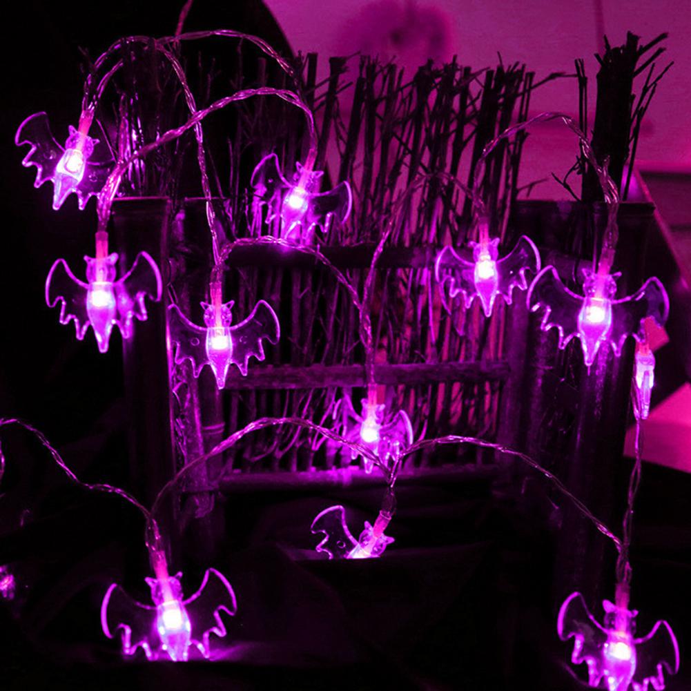 Eco-friendly Practical Halloween Bat LED String Lamp Durable Fairy Light Bat Shape for Home