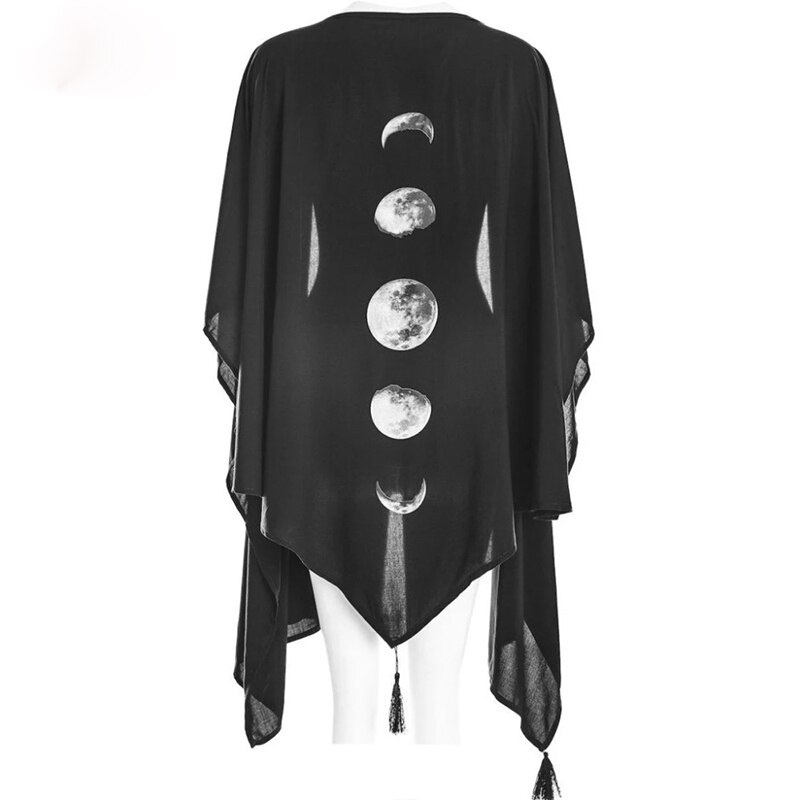 Middeleeuwse Vintage Heks Gothic Vest Cape Jas Voor Volwassen Vrouwen Halloween Party Dunne Gown Mantel Zwart Poncho Pancho Femme: Xxxl