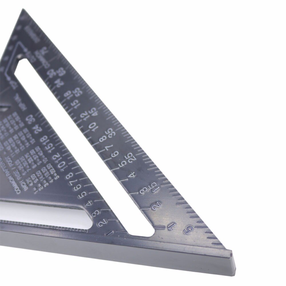 7 Inch Black Triangular Measuring Ruler Aluminum Alloy Square Layout Guide Construction Carpenter Woodworking Tools Inch And Cm
