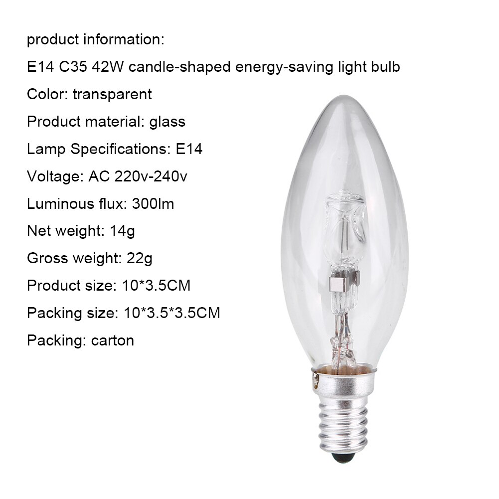 LED Halogen Lamp Halogen Lamp Lamp Energy Saving Candle Shape