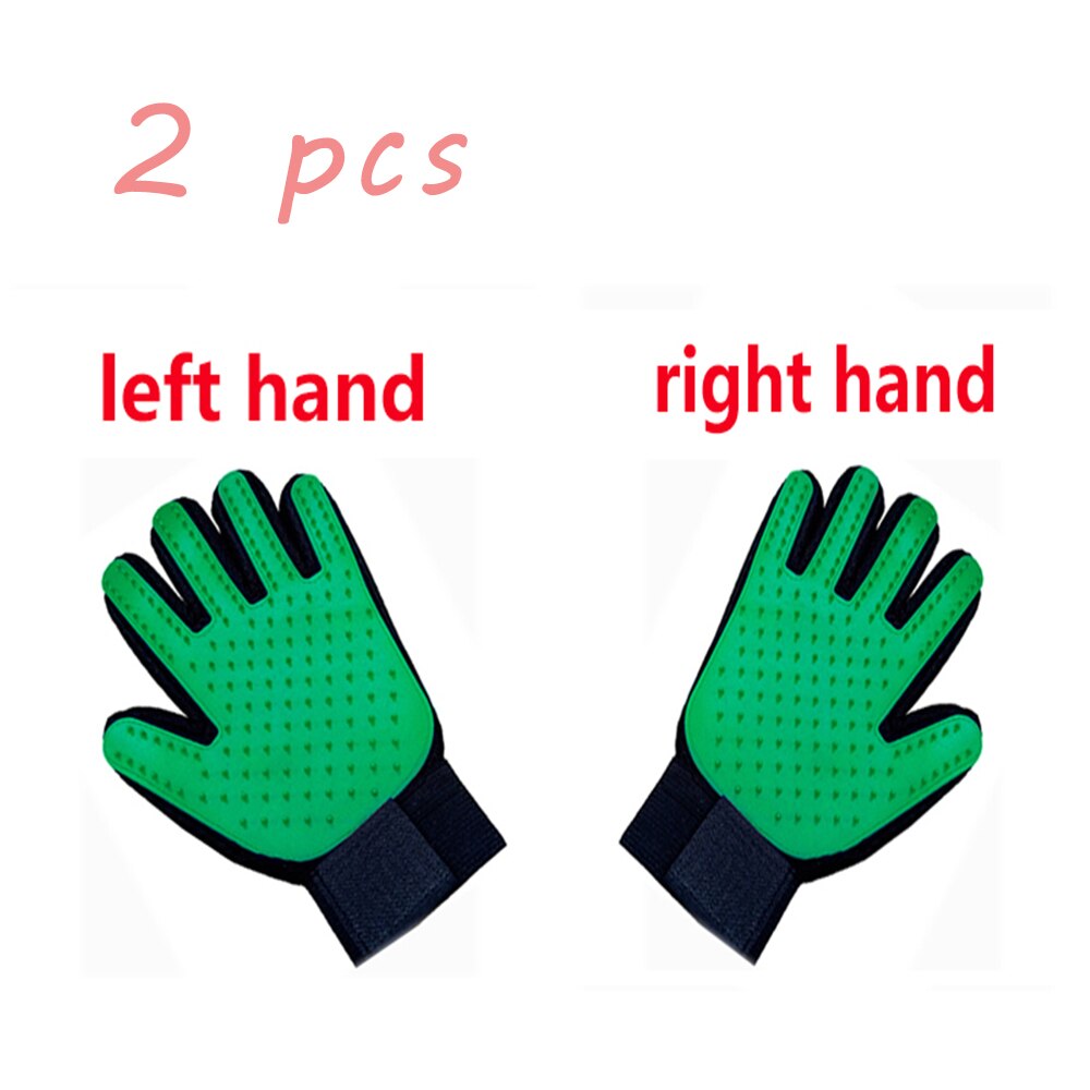 Gants de toilettage pour chat et chien, brosse pour éliminer les poils d&#39;animaux domestiques, peigne de nettoyage, gants de Massage: 2pcs Green
