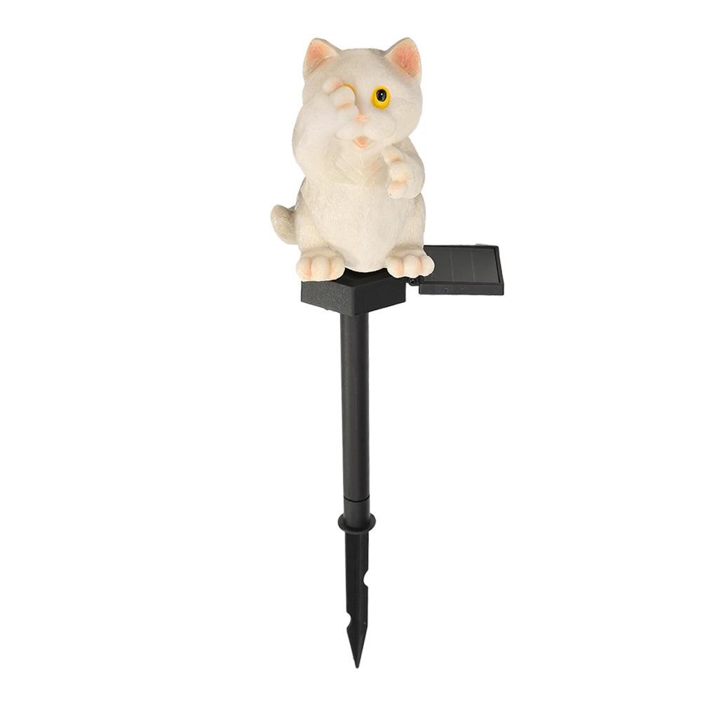 Papegaai/uil/kat zonne-energie lamp zonne-energie led gazonlamp buiten waterdichte tuin landschapslamp huis tuindecoratie: Grijze kat