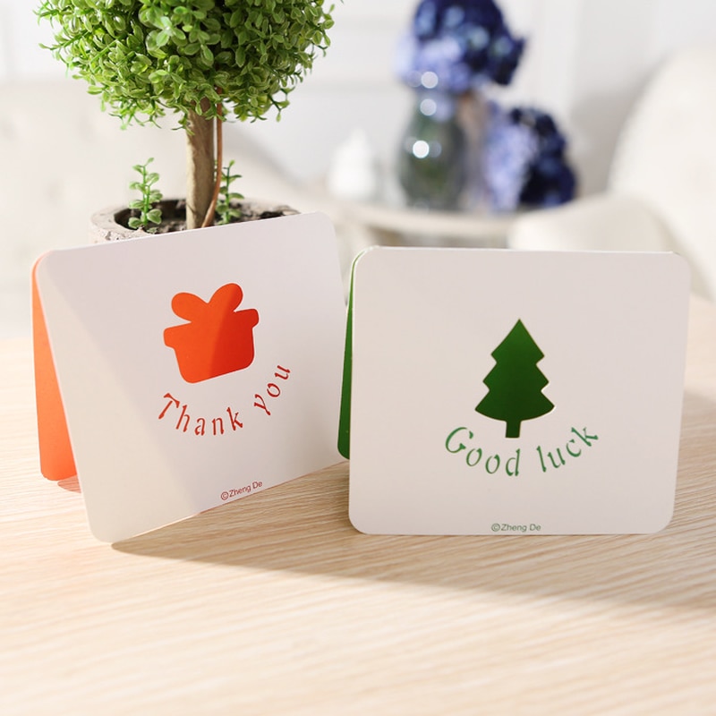 10pcs Hollow-out Greeting Card Christmas Year Card Christmas Mini Postcards Birthday Card Thank You Cards