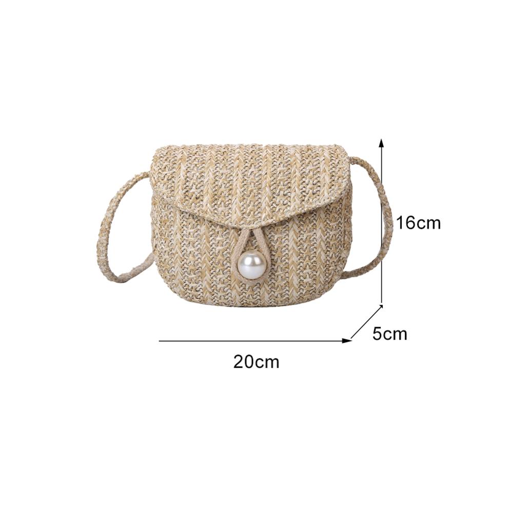 Sac de paille tissé d'été sac de plage avec perle dames tissé seau sac de paille sacs à main chauds embrayage pour les femmes