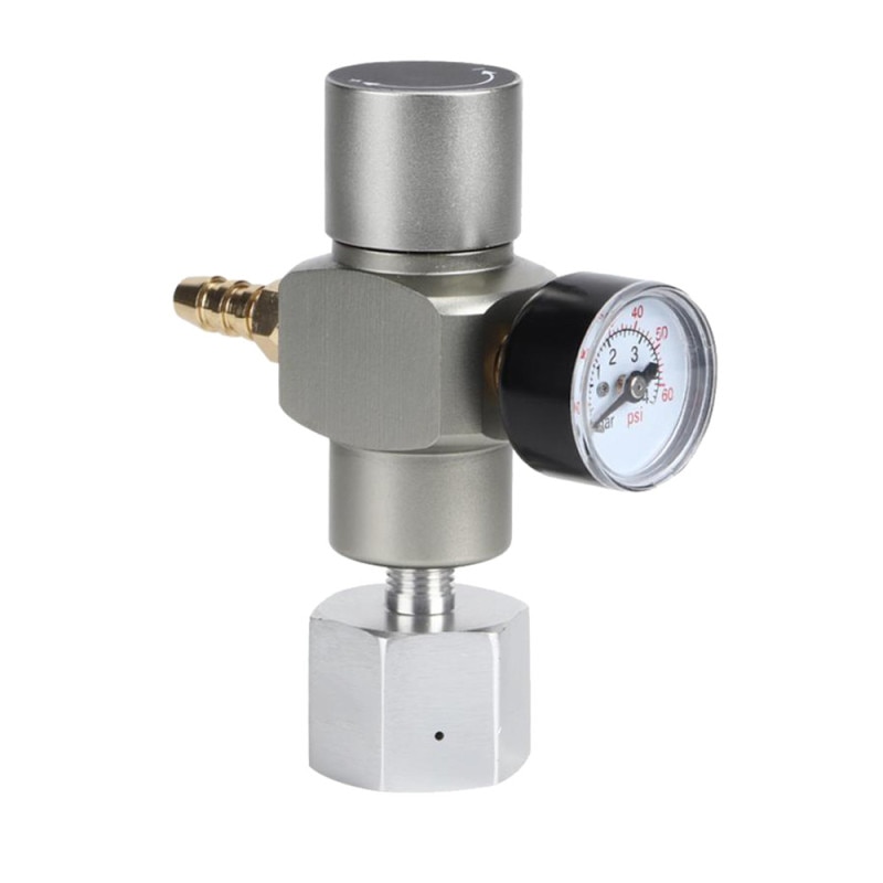2 In 1 Soda Gas Regulator Mini CO2 Gas Regulator Soda Pressure Gauge with Adapter 3/8in To TR21.4 for Sodastream Home Brewing
