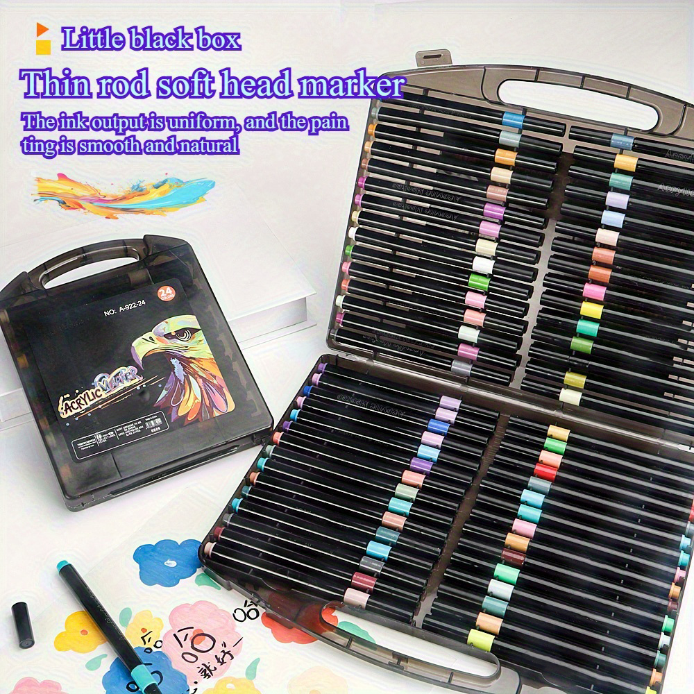 12/24/36/48 kleuren waterbestendige acrylmarkers voor het beschilderen van hout en steen, ideaal voor doe-het-zelf kunstprojecten voor studenten, schoolbenodigdheden