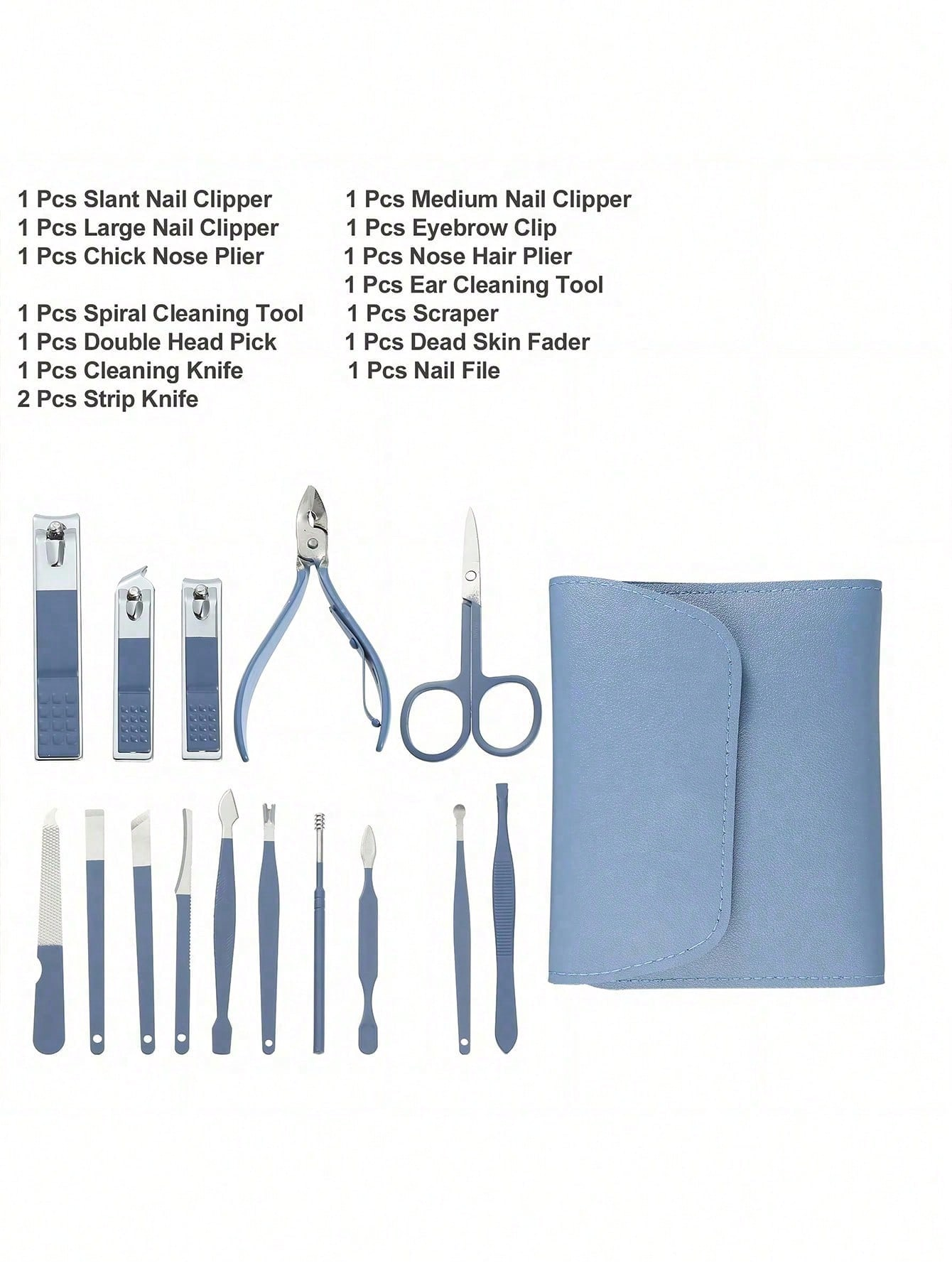 Manicure Set Nail Clippers Pedicure Kit, Stainless Steel Nail Care Tools Grooming Kit with Luxurious Travel Leather