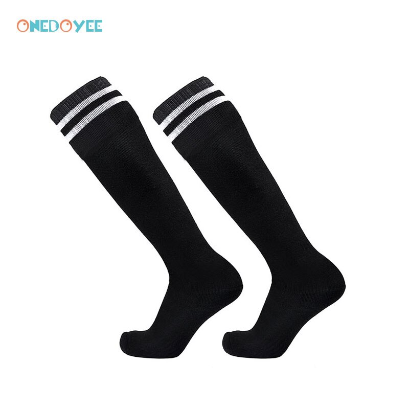 Onedoyee Sports Men Women Kids Football Socks Outdoor Running Soccer Socks Breathable Children Boys Stockings Socks Knee High: Black / Kids  Size