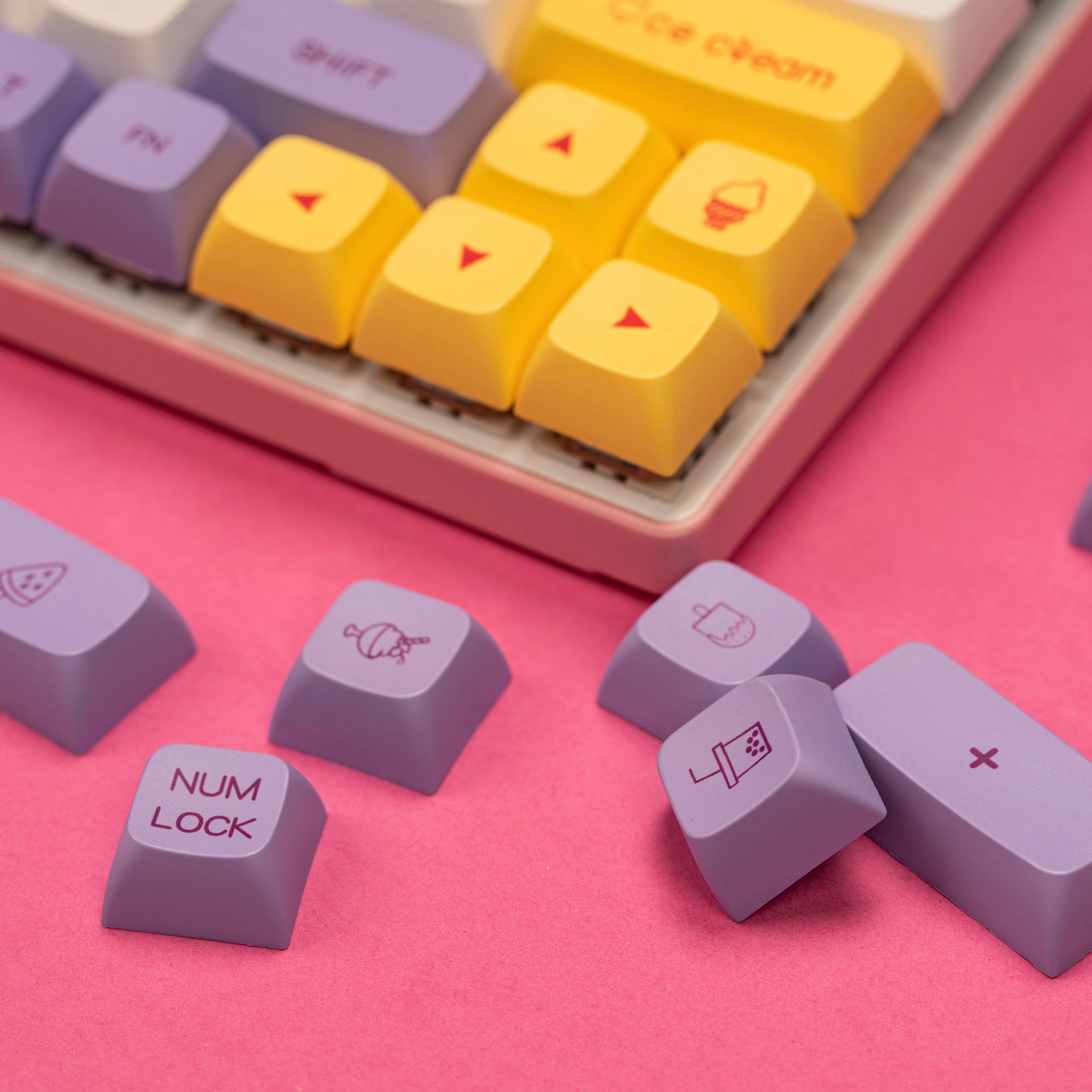 Keycaps Ice Cream XDA Profile Keycap PBT Sublimation Key-Cap 135 Keys Compatible 87/104/108/84/64/98/96 Mechanical Keyboard