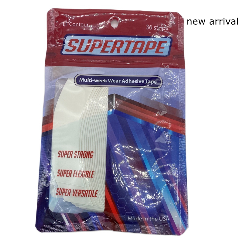 36 Stück C-förmiges weißes SUPERTAPE-Klebeband mit Spitzenfront für Perücken, selbstklebendes Toupetband, 3 Wochen, langlebig, 7,6 x 2,2 cm: Default Title