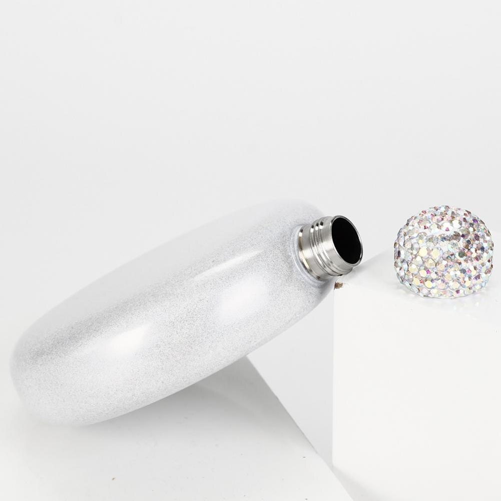 Liquor Hip Flask Lady Portable Wine Jug Stainless Steel Alcohol Flask Crystal Lid Drinkware Bottle Novelty Hip Flask
