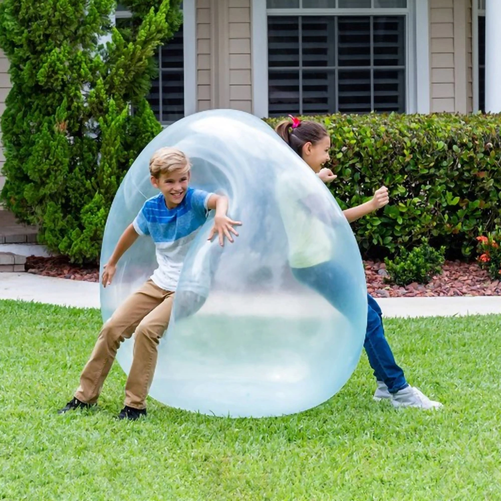Kids' blow-up balloon toy, children's outdoor soft air/water filled bubble ball, fun party game, summer inflatable elastic ball