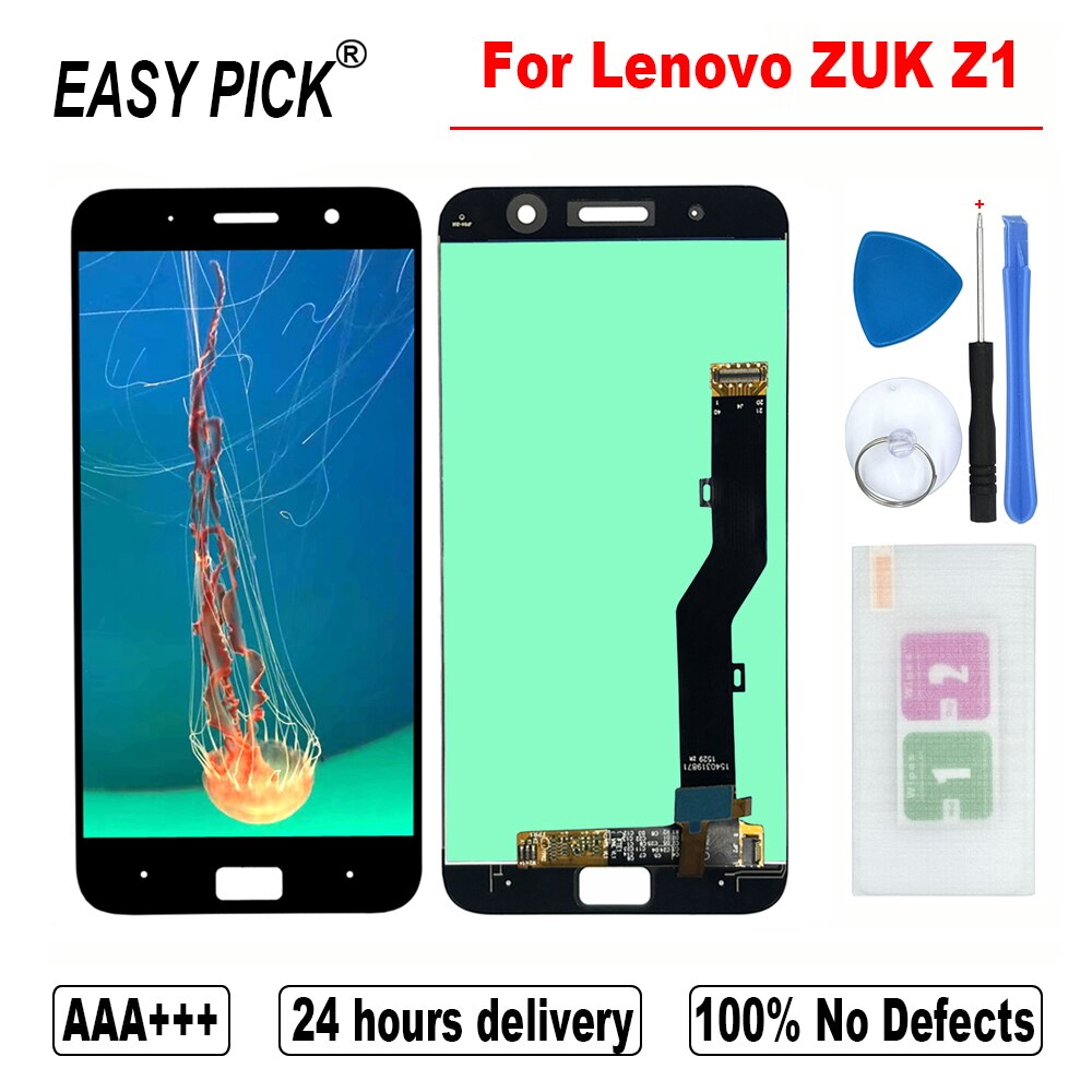 Pour ZUK Z1 TD-LTE double SIM Z1221 LCD écran tactile numériseur assemblée remplacement pour Lenovo ZUK Z1 écran LCD: Black No Frame