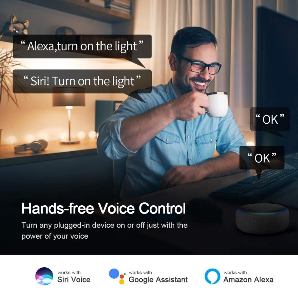 1/2/4Pcs Smart Home Wifi Socket Eu Power Plug Smart Controle Werk Met Dohome/Homekit app 15A Schakelaar Outlet Power Adapter