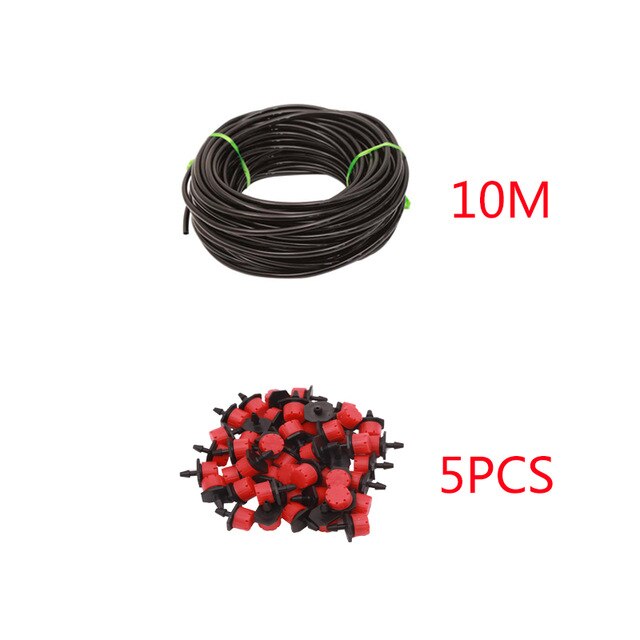 30M 50M Micro Drip Irrigation+Spray Watering Kits System Automatic Adjustable Dripper Atomizer Potted Plant Garden Greenhouses: 10M 5PCS