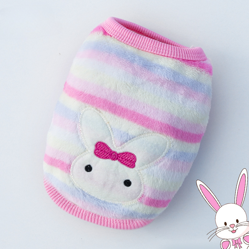 Warme huisdier konijn kleding zachte fleece cavia vest schattige kleine huisdier kleding konijntje kostuum voor fret chihuahua hamster accessoires: XS / MULTI